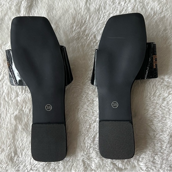 black bling bling rhinestone sandals - Picture 6 of 7